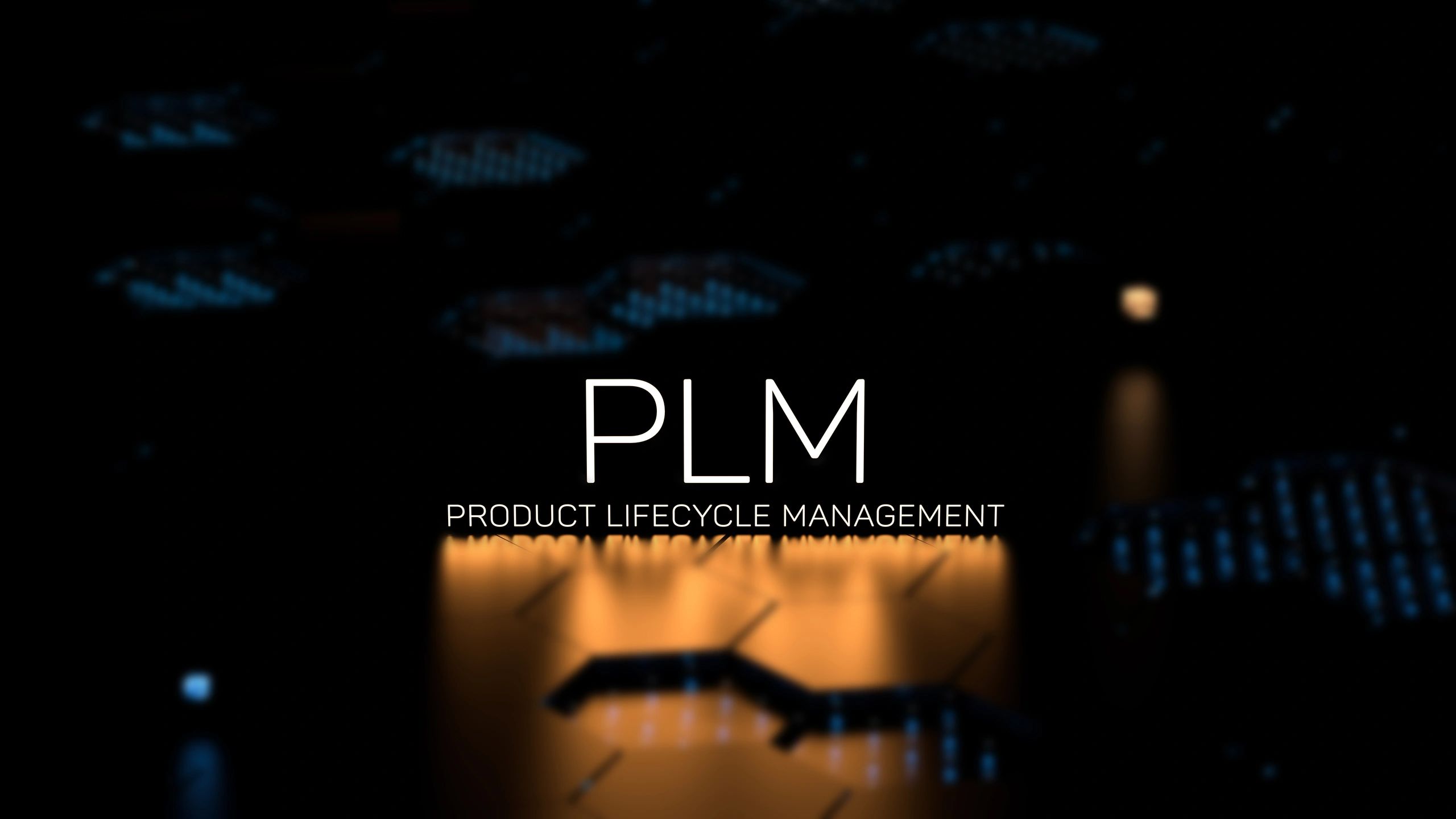 PLM product lifecycle management a glowing acronym. PLM